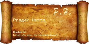 Prager Herta névjegykártya